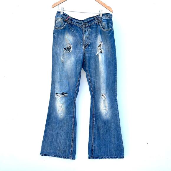 Vintage Roberto Cavalli Unisex Women’s Distressed Jeans Ripped Designer Denim 8 - Picture 3 of 16